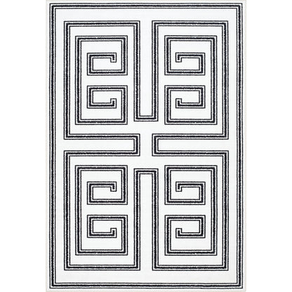 Lavable Rug - 500741 by Livabliss in white, onyx, light silver, old lavender. Made from polyester in a unique style.