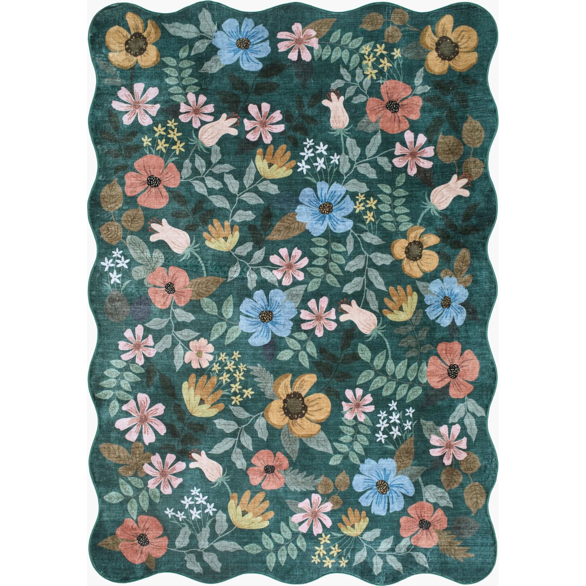 Lavable LVB-2334 Rug by Livabliss in teal, coral, sky blue, mustard, olive green, blush pink, charcoal. Made from polyester in a unique style.