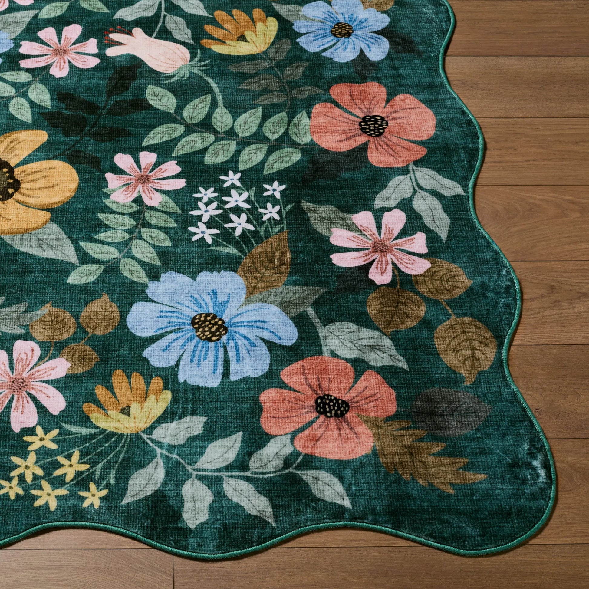 Lavable LVB-2334 Rug by Livabliss in teal, coral, sky blue, mustard, olive green, blush pink, charcoal. Made from polyester in a unique style.