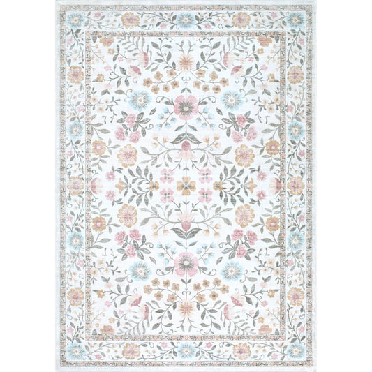 Lavable LVB-2337 Rug by Livabliss in powder blue, blush pink, soft gold, sage green, ivory. Made from polyester in a unique style.