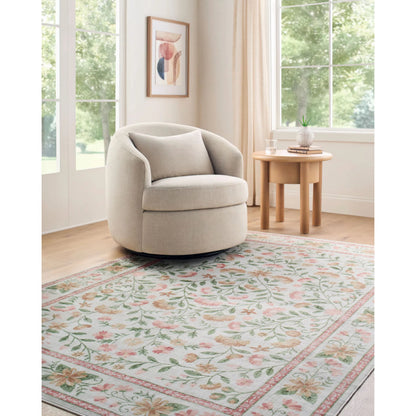 Lavable LVB-2338 Rug by Livabliss in rose, sage, cream, coral, olive. Made from polyester in a unique style.