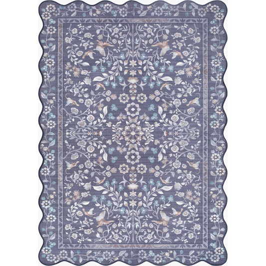 Lavable LVB-2339 Rug by Livabliss in slate gray, powder blue, ivory, soft taupe, misty blue. Made from polyester in a unique style.