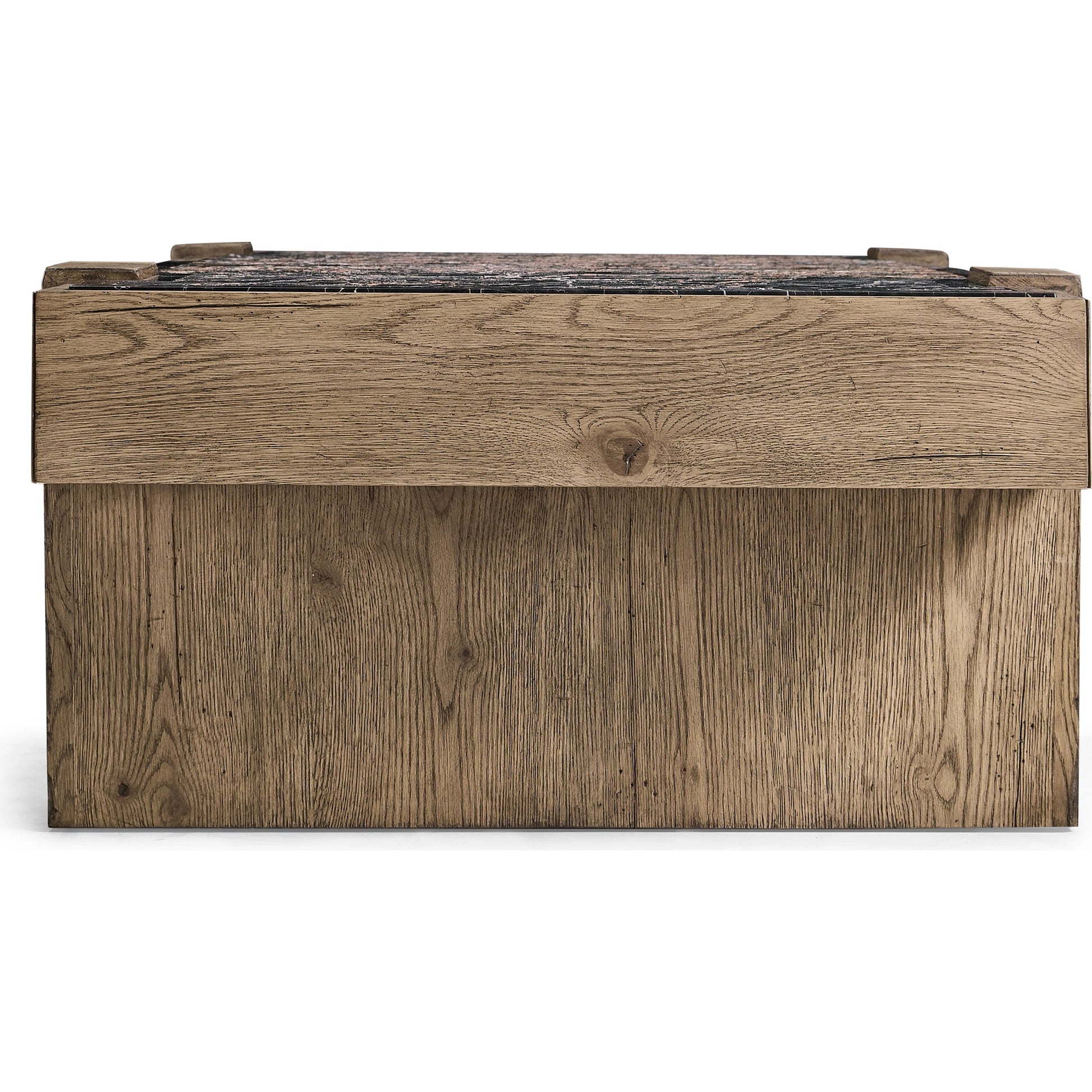 Echo Canyon Marble Rectangular Cocktail Table by Jonathan Charles in faded oak. Made from oak veneer in a cottage & farmhouse style.
