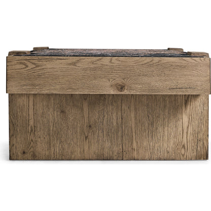 Echo Canyon Marble Rectangular Cocktail Table by Jonathan Charles in faded oak. Made from oak veneer in a cottage & farmhouse style.
