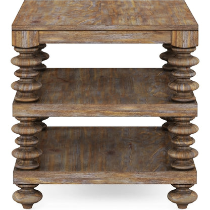 Architrave End Table by A.R.T. Furniture in almond. Made from pine solids and veneer in a traditional style.