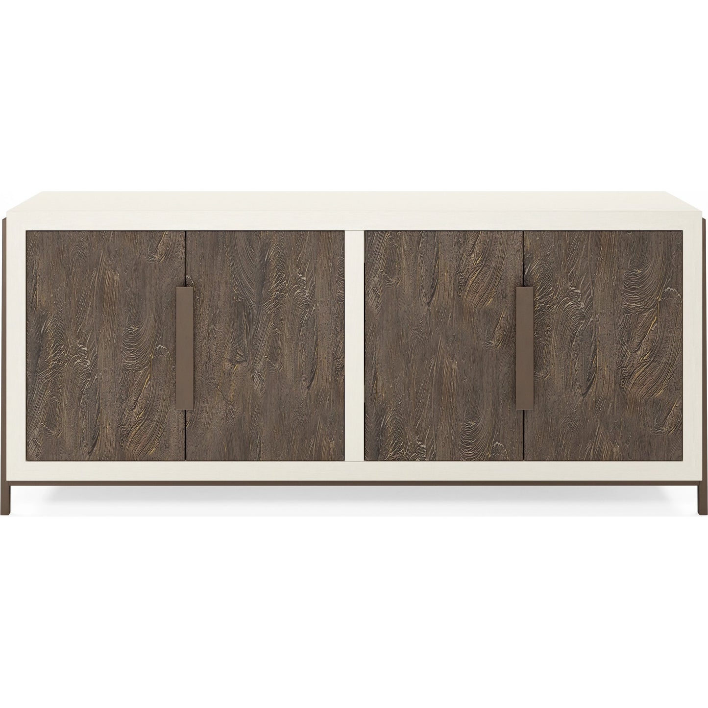 003 SI-2064937 | Additional Silo | Blanc Credenza by A.R.T. Furniture in alabaster, burnished bronze. Made from parawood solids, resin, metal in a modern style.