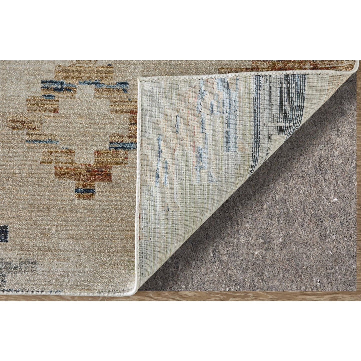 003 SI-2534459,SI-2534460,SI-2534461,SI-2534462,SI-2534463,SI-2534464 | Closeup | Melrose Traditional Diamond MEL39ULF Rug by Feizy in ivory, blue, brown. Made from polypropylene, polyester, viscose in a unique style.