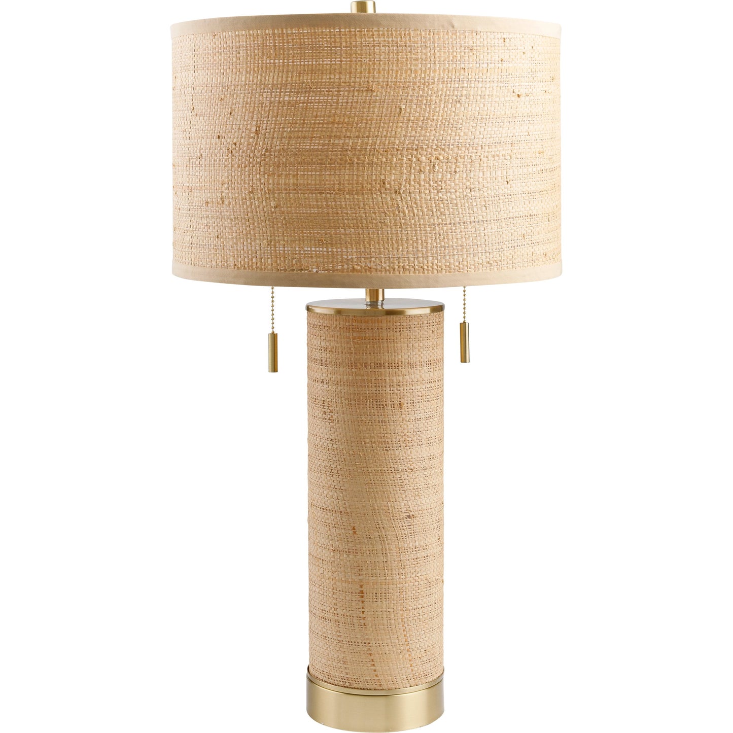 001 SI-2052667 | Additional Silo | Livonia - 492808 by Surya in body: tan, base: gold, shade (outside): tan, shade (inside): white, finial: metallic - gold, harp: metallic - gold, cord: translucent and plated, natural brushed. Made from body: rattan, base:
