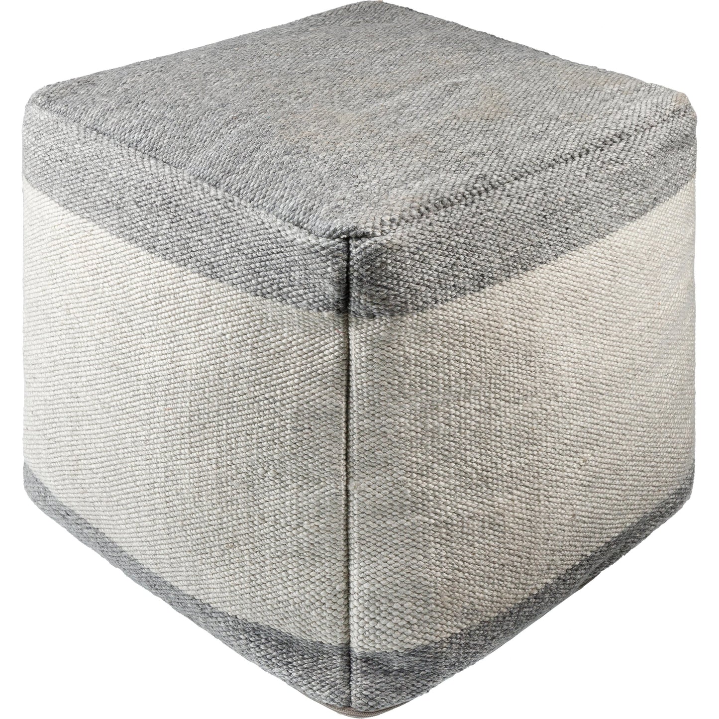 001 SI-2050612 | Primary Silo | Latvia Indoor/Outdoor Throw by Surya in sterling grey. Made from top: 100% recycled pet yarn, bottom: 100% polyester, fill: 100% polybeads in a modern style.