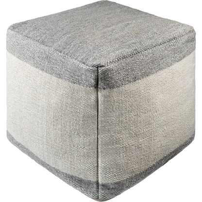Latvia Indoor/Outdoor Throw by Surya in sterling grey. Made from top: 100% recycled pet yarn, bottom: 100% polyester, fill: 100% polybeads in a modern style.