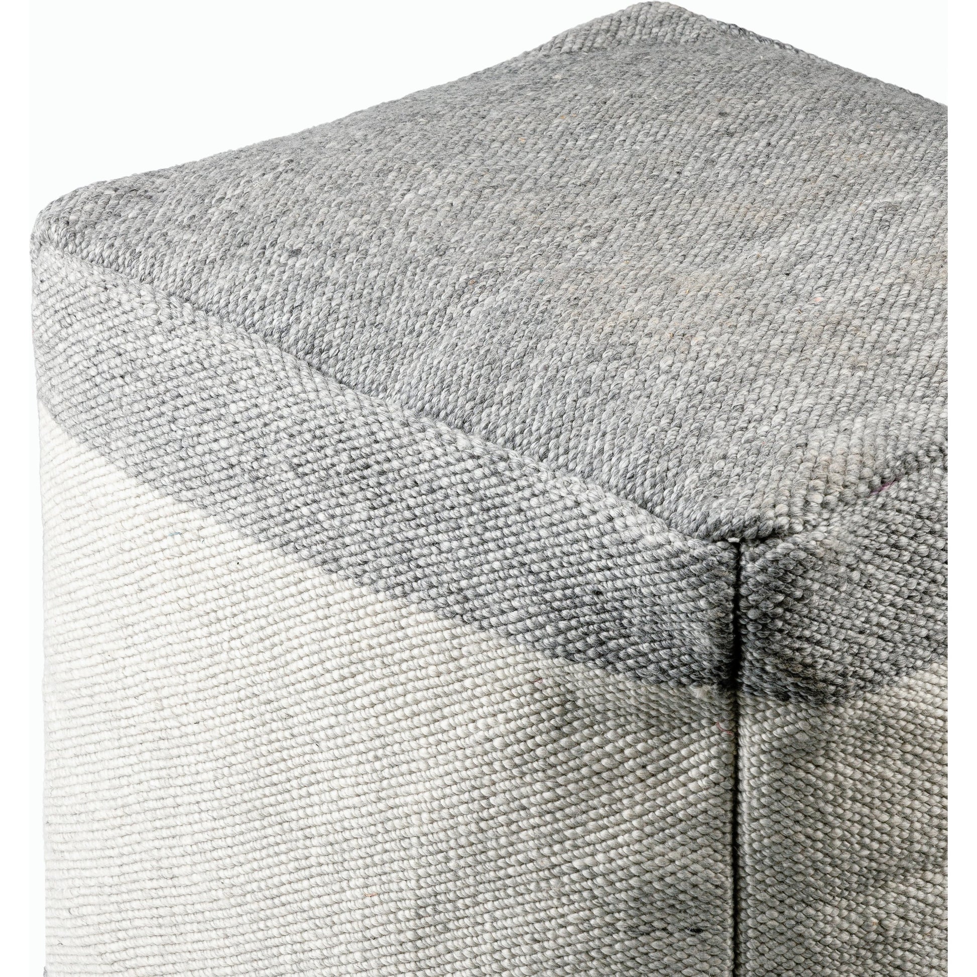 Latvia Indoor/Outdoor Throw by Surya in sterling grey. Made from top: 100% recycled pet yarn, bottom: 100% polyester, fill: 100% polybeads in a modern style.