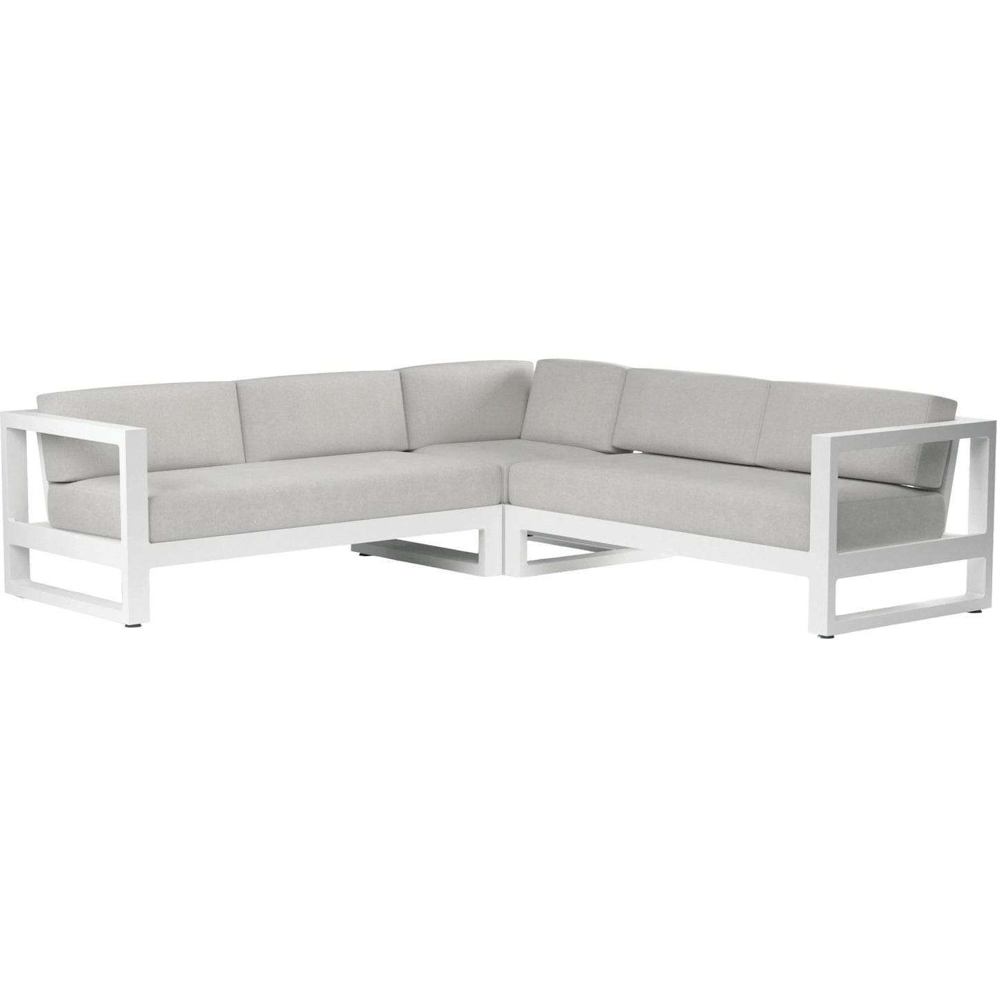 001 SI-2167153 | Primary Silo | Newport Outdoor Sectional by Sunset West in frost. Made from aluminum in a modern style.