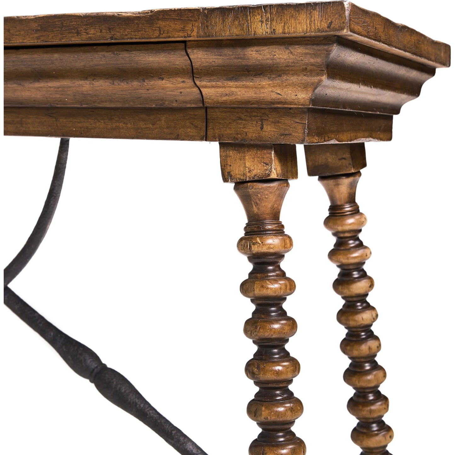 006 SI-2535759 | Closeup | Tamarisk Console Table by Jonathan Charles in medium spain walnut. Made from main acacia in a unique style.