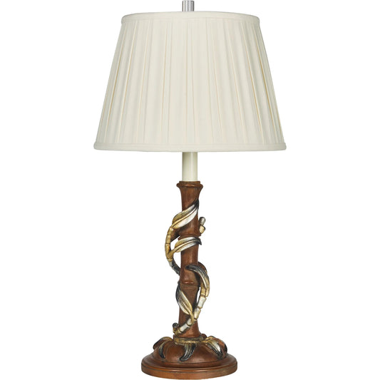 Italian Wood Bamboo Motif Lamp by Bradburn Home. Made from wood in a unique style.