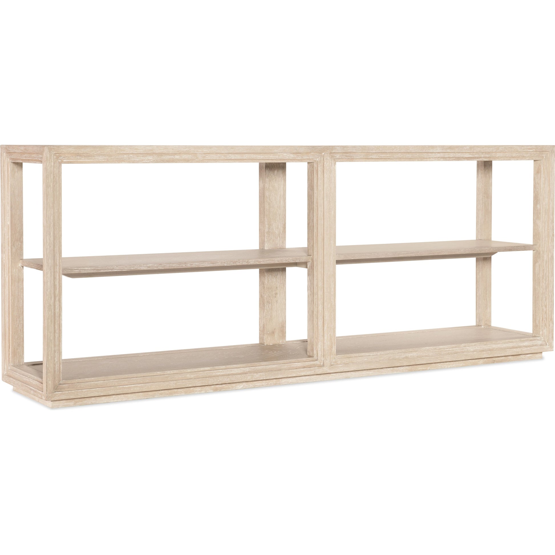 Nouveau Chic Console Table by Hooker Furniture in sandstone. Made from oak veneers, tempered glass, metal in a modern style.