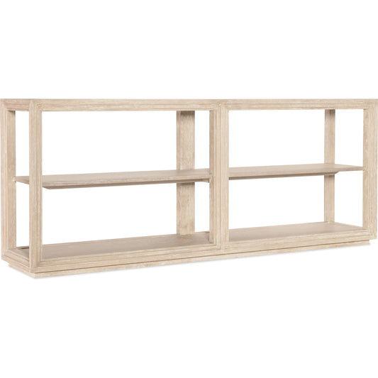 Nouveau Chic Console Table by Hooker Furniture in sandstone. Made from oak veneers, tempered glass, metal in a modern style.