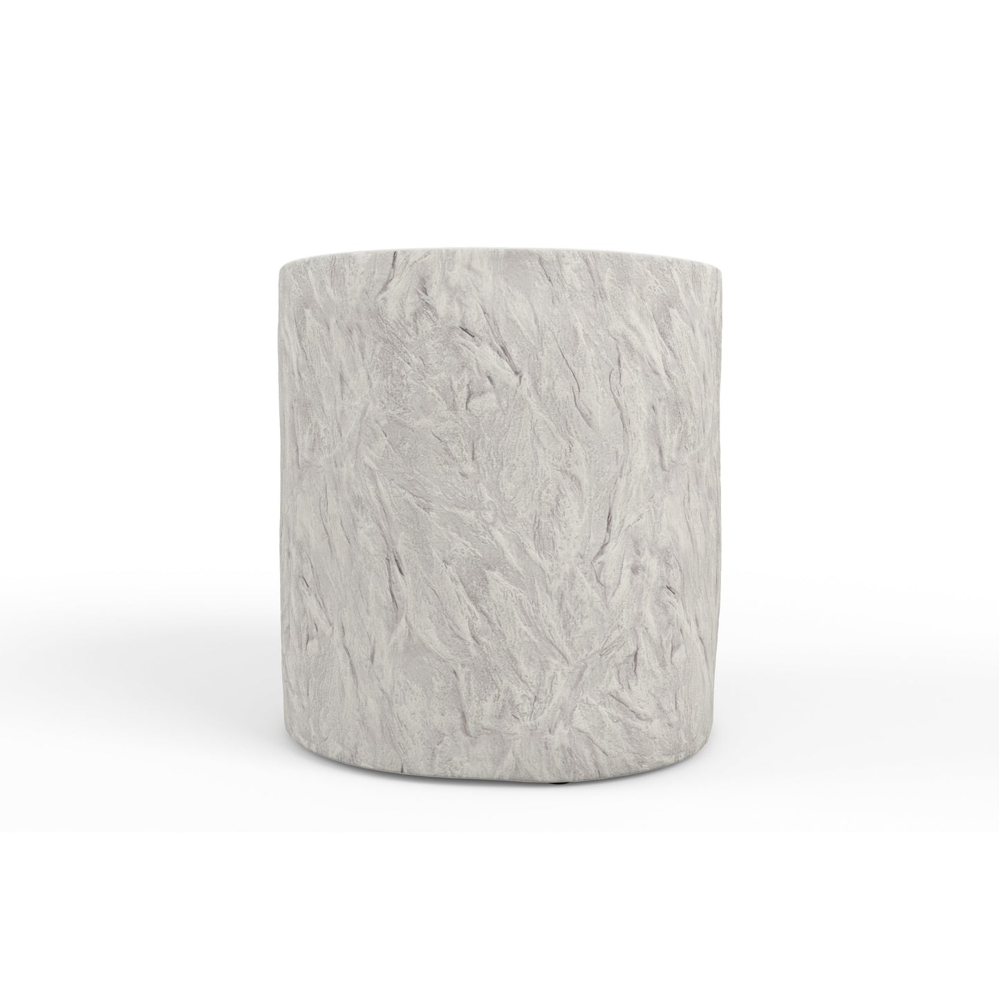 001 SI-2167273 | Primary Silo | Antique Outdoor Stone Round End Table by Sunset West in bone white and stone. Made from gfr concrete in a modern style.