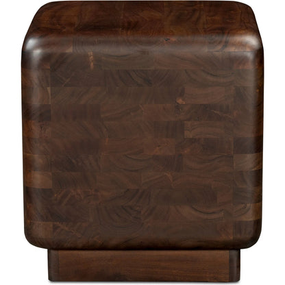 Eton Side Table by Moe's Home Collection in dark brown. Made from acacia wood in a traditional style.