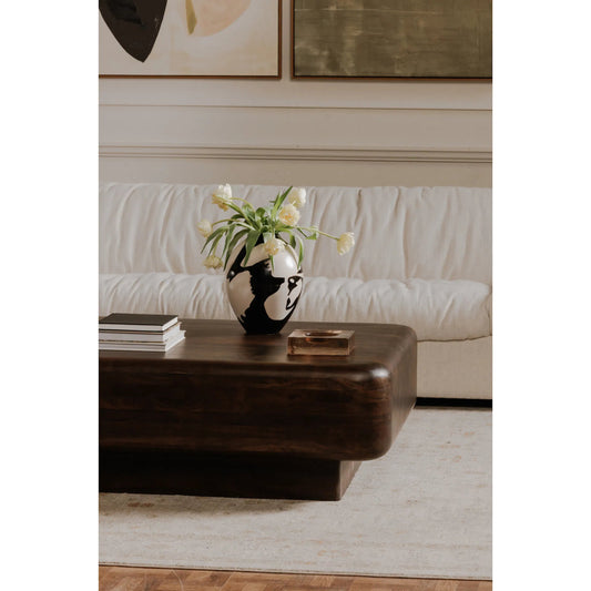 Eton Table by Moe's Home Collection in dark brown. Made from acacia wood in a unique style.