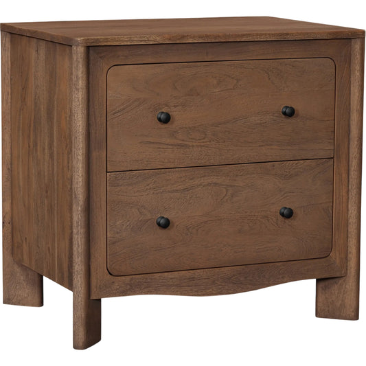 001 SI-2527884 | Primary Silo | Mabel Nightstand by Moe's Home Collection in dark brown. Made from entire structure, drawer front, solid acacia wood, drawer acacia veneer over mdf in a unique style.