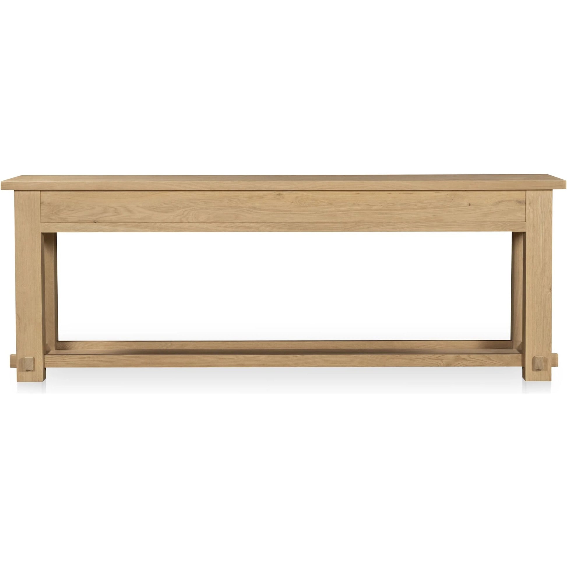 Morey Console Table by Moe's Home Collection in natural. Made from solid oak, thick oak veneer over mdf top in a unique style.