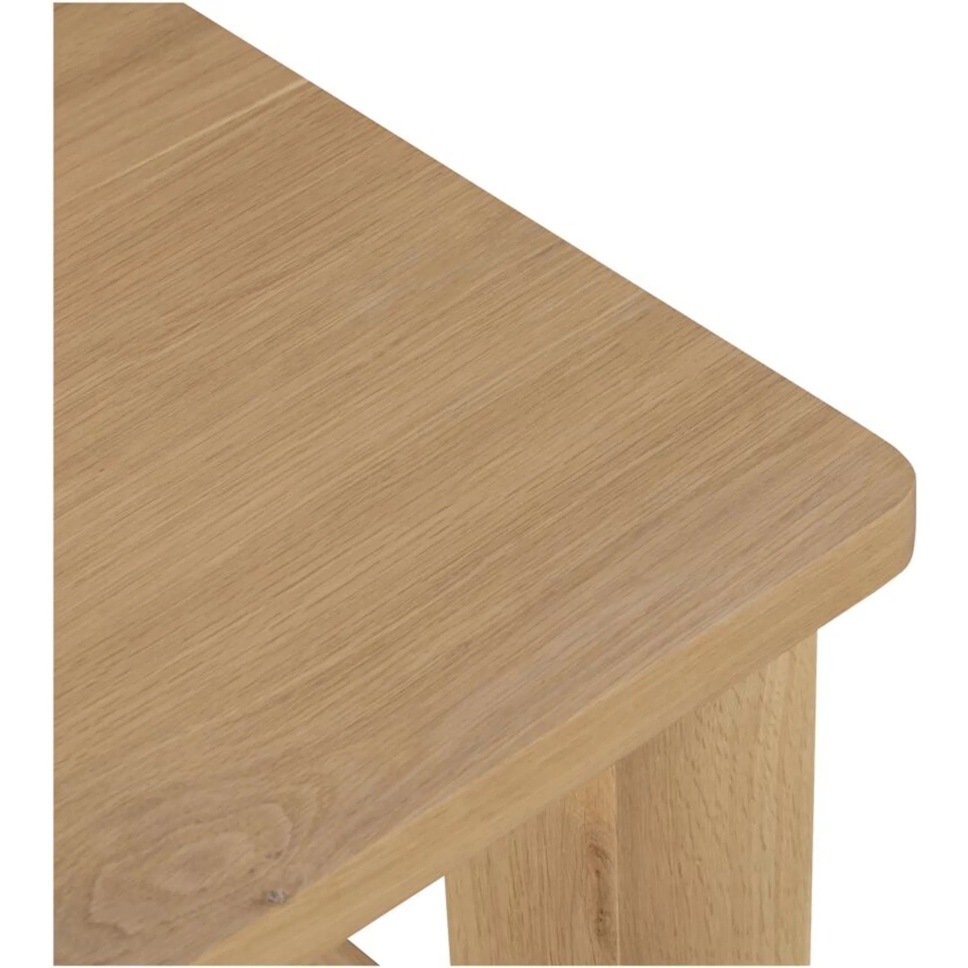 Morey Side Table by Moe's Home Collection in natural. Made from solid oak, thick oak veneer over mdf top in a unique style.