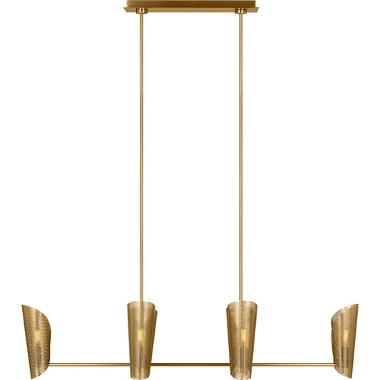 Plivot Large Linear Chandelier by Visual Comfort & Co. in burnished brass. Made from unique in a unique style.