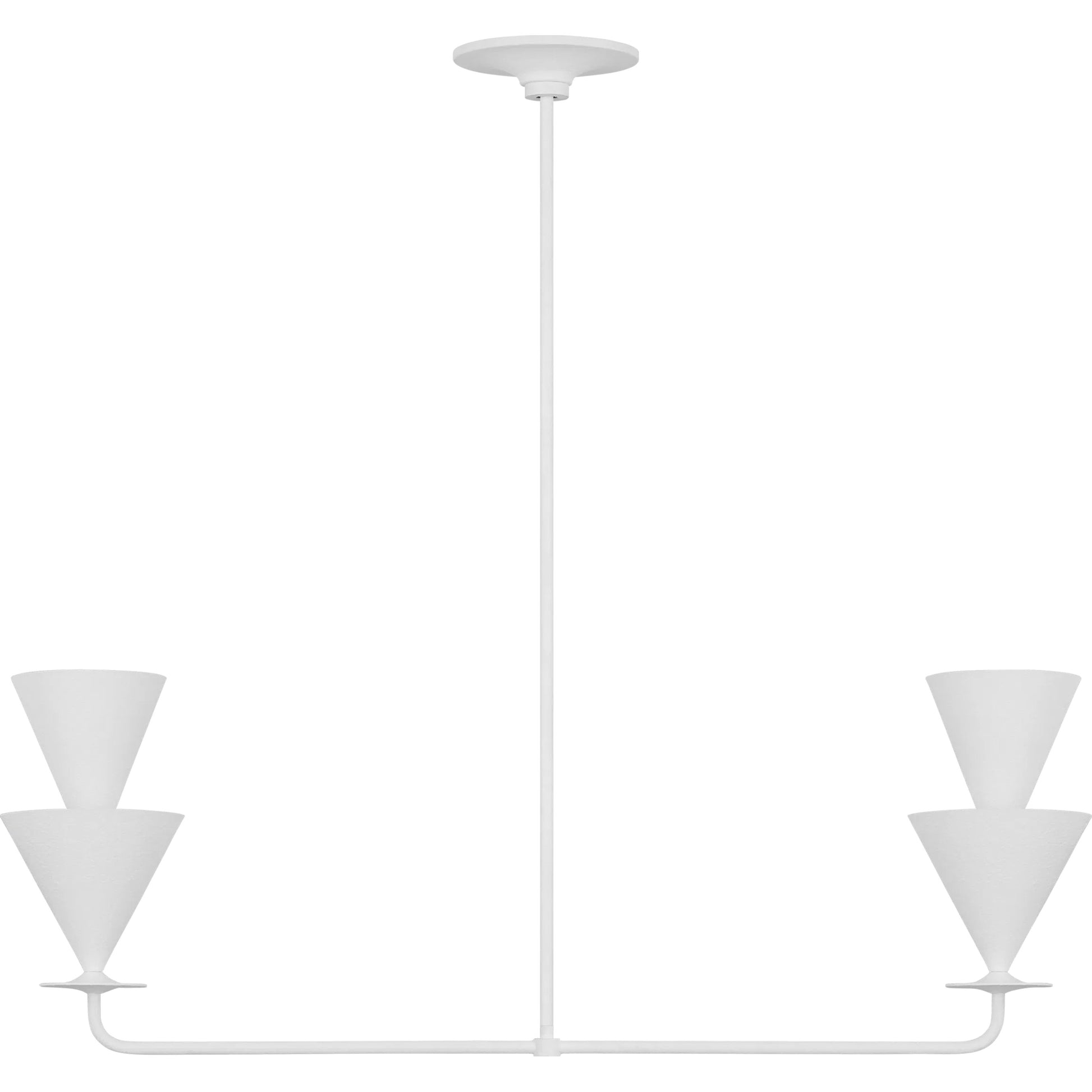Cornet Medium Linear Chandelier by Visual Comfort & Co. in cast plaster. Made from unique in a unique style.