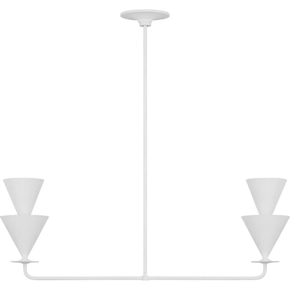 Cornet Medium Linear Chandelier by Visual Comfort & Co. in cast plaster. Made from unique in a unique style.