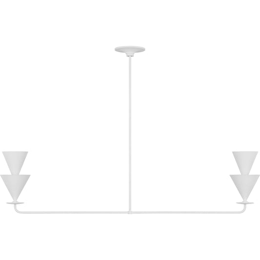 Cornet Extra Large Linear Chandelier by Visual Comfort & Co. in cast plaster. Made from unique in a unique style.