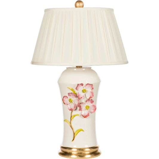 Pink Dogwood Couture Lamp by Bradburn Home in pink. Made from ceramic in a unique style.
