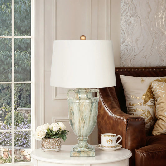 Kensington Marble Lamp by Bradburn Home. Made from ceramic in a unique style.