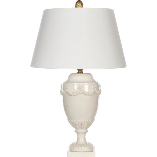 Lindsey Blanc Lamp by Bradburn Home. Made from ceramic in a unique style.