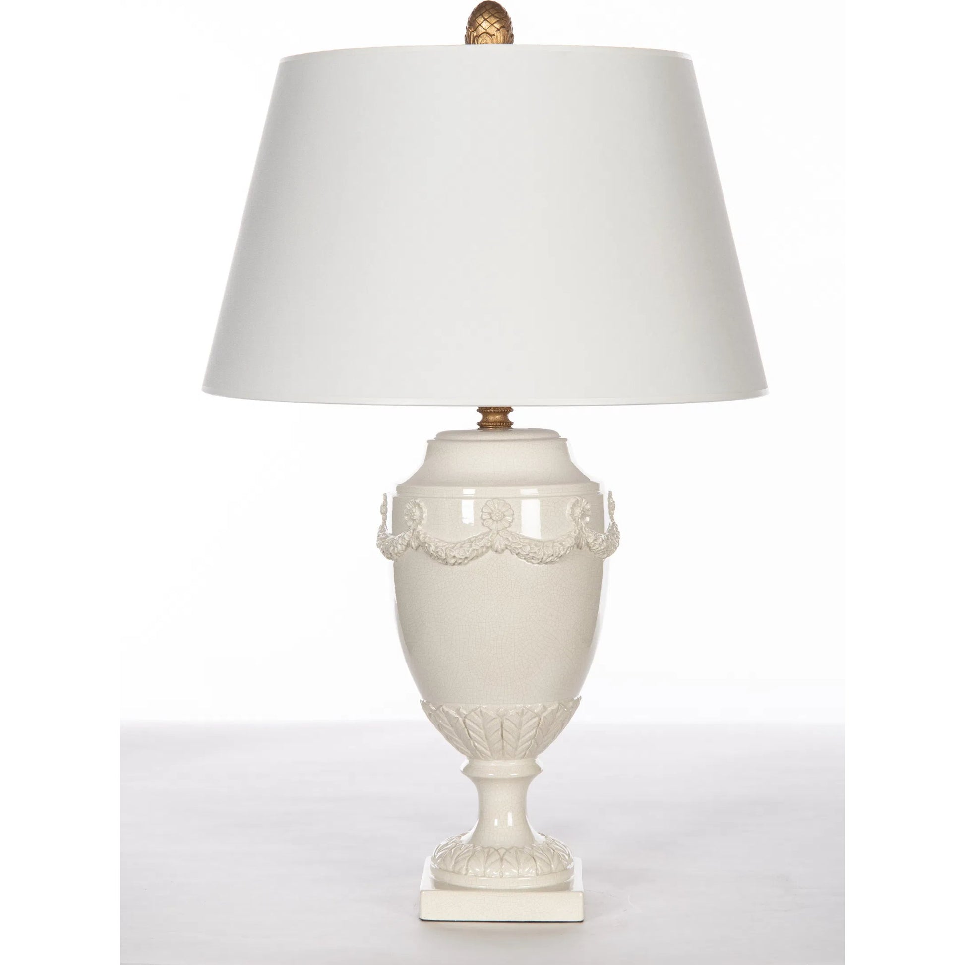 Lindsey Blanc Lamp by Bradburn Home. Made from ceramic in a traditional style.