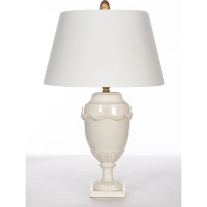Lindsey Blanc Lamp by Bradburn Home. Made from ceramic in a traditional style.