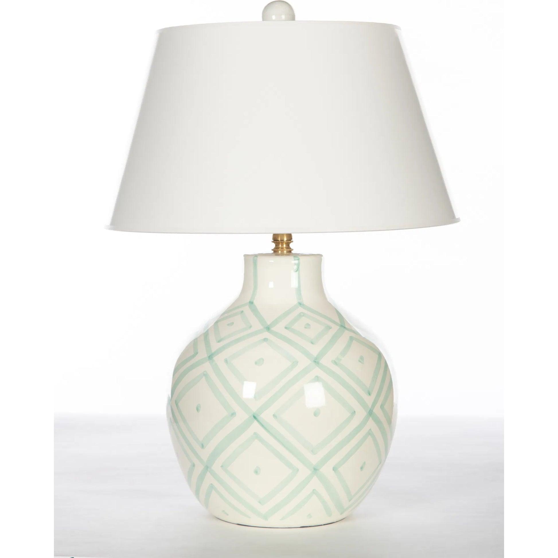 Aqua Prism Lamp by Bradburn Home in white, aqua. Made from ceramic in a modern style.