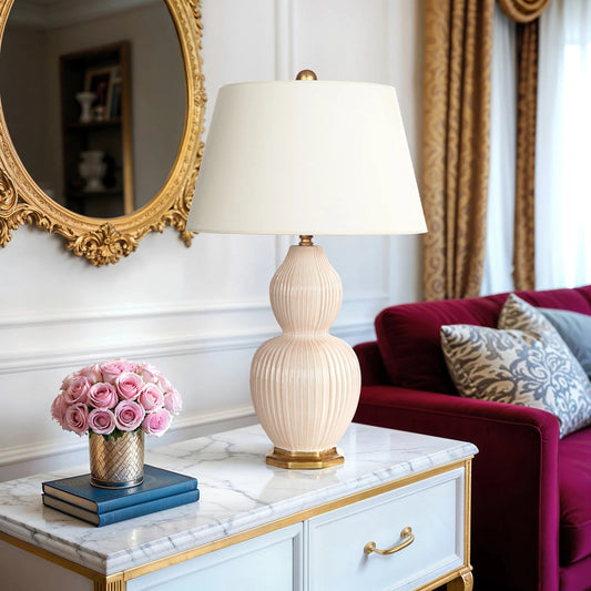Paragon Rose Lamp by Bradburn Home. Made from ceramic in a unique style.