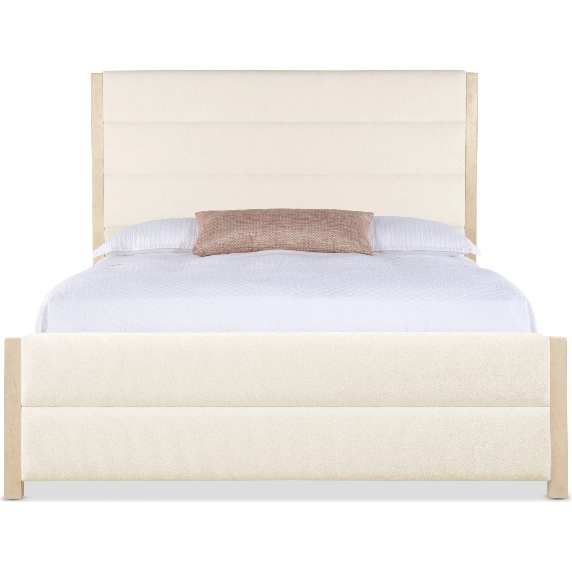 Westwood Upholstered Bed by Hooker Furniture in trendy snow and polished limestone. Made from oak veneers, fabric in a transitional style.