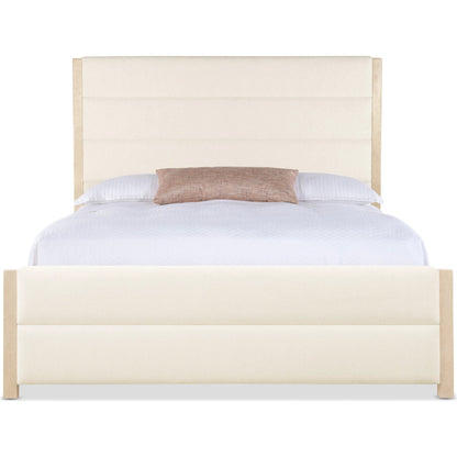 Westwood Upholstered Bed by Hooker Furniture in trendy snow and polished limestone. Made from oak veneers, fabric in a transitional style.
