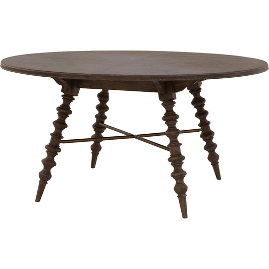 001 SI-2143468 | Primary Silo | Revival Row Round Table by Pulaski Furniture in chimney smoke. Made from rubberwood in a traditional style.