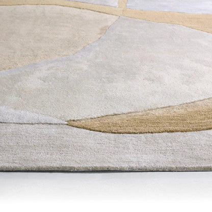 Layered Form​ LYD01 Rug by Jaipur Living in ivory, white, yellow, gold. Made from 65% viscose 35% wool in a unique style.