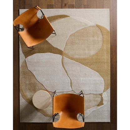 Layered Form​ LYD01 Rug by Jaipur Living in ivory, white, yellow, gold. Made from 65% viscose 35% wool in a unique style.