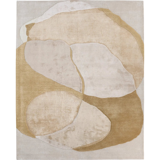 Layered Form​ LYD01 Rug by Jaipur Living in ivory, white, yellow, gold. Made from 65% viscose 35% wool in a unique style.