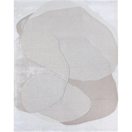 Layered Form​ LYD02 Rug by Jaipur Living in ivory, white, tan, beige. Made from 65% viscose 35% wool in a unique style.