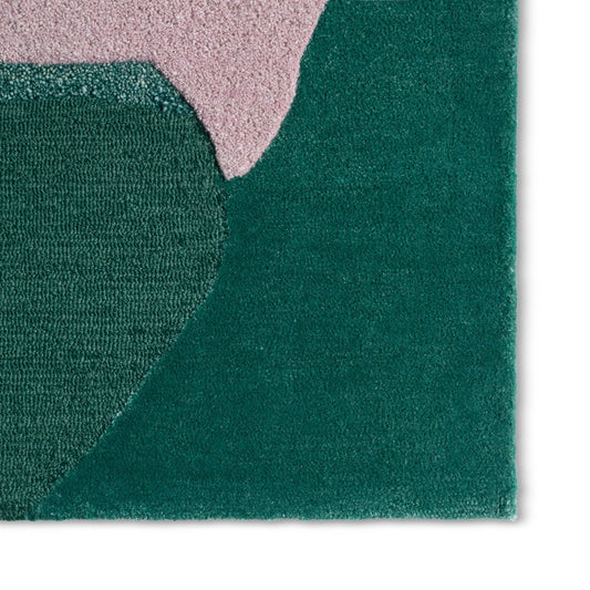 Layered Form​ LYD03 Rug by Jaipur Living in green. Made from 60% viscose, 40% wool in a unique style.