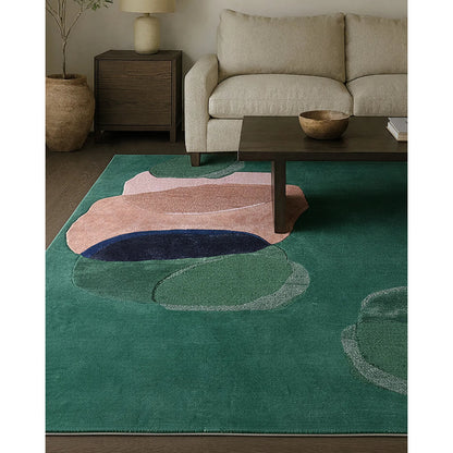 Layered Form​ LYD03 Rug by Jaipur Living in green. Made from 60% viscose, 40% wool in a unique style.