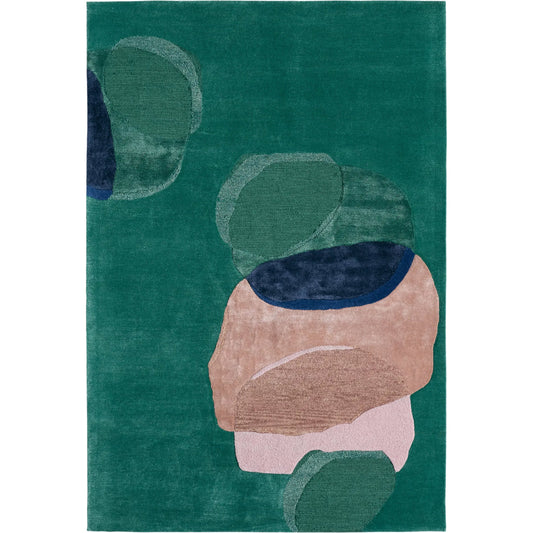 Layered Form​ LYD03 Rug by Jaipur Living in green. Made from 60% viscose, 40% wool in a unique style.
