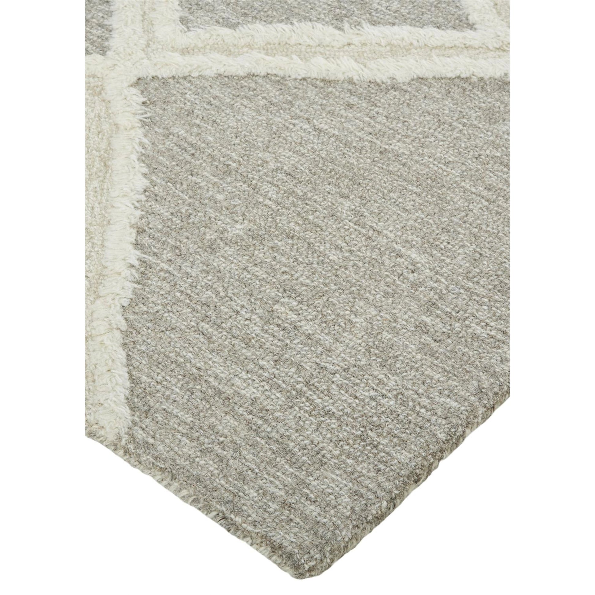 Anica Transitional Geometric Rug - 8009F by Feizy in gray, ivory. Made from wool in a unique style.
