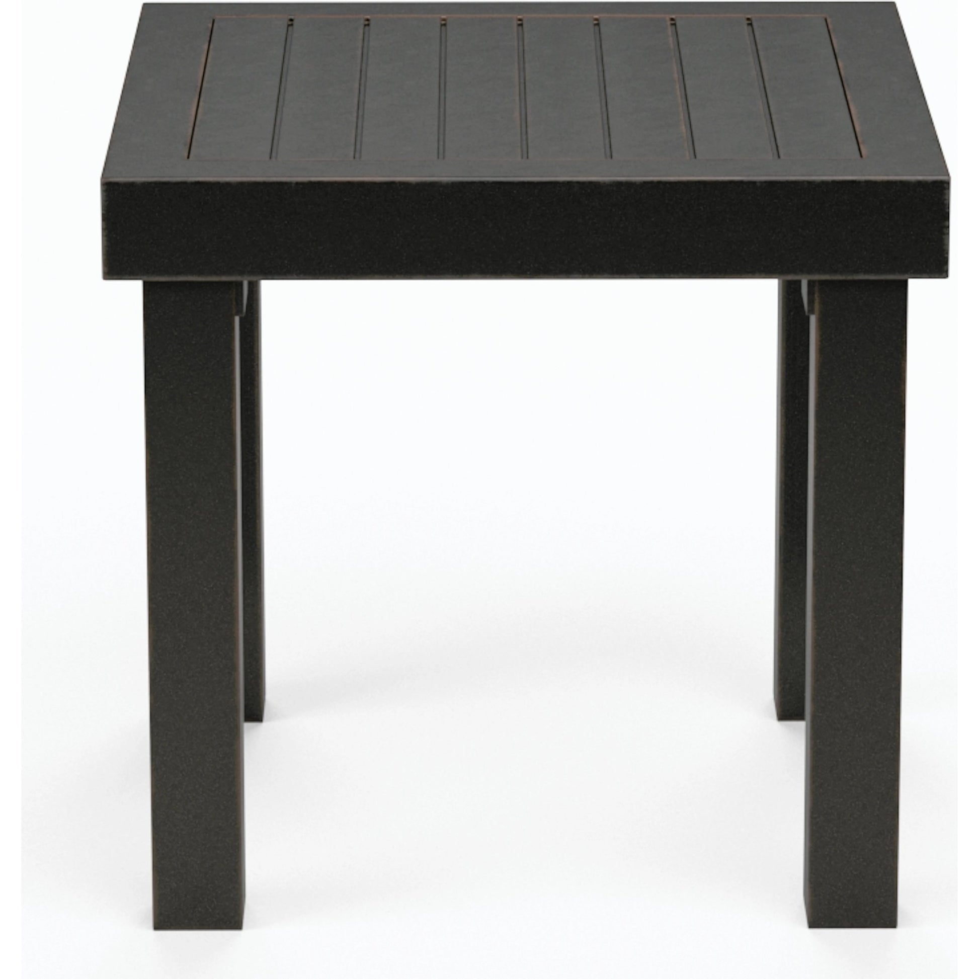 Monterey Outdoor End Table by Sunset West in copper. Made from aluminum in a modern style.