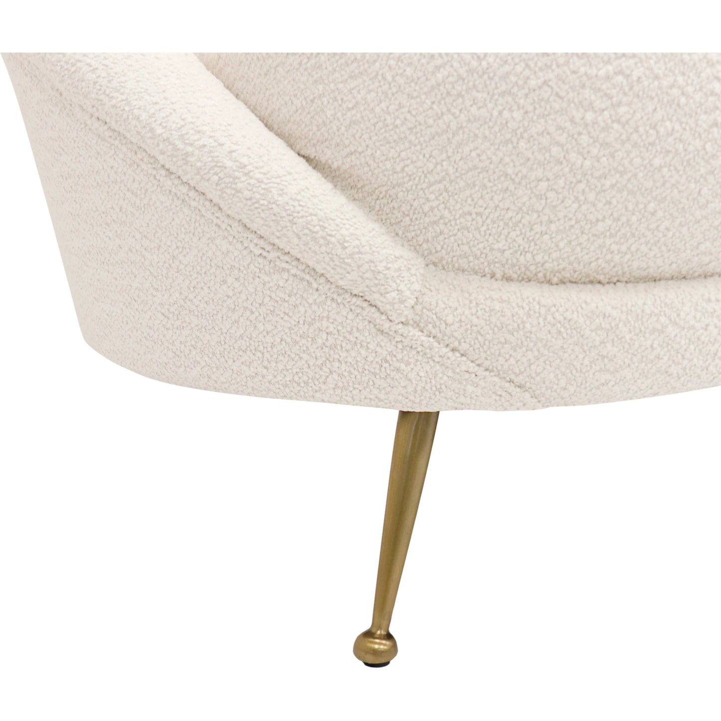 008 SI-2030374 | Closeup | Vicenza Curved Sofa by Pasargad Home in ivory. Made from polyester fabric in a modern style.